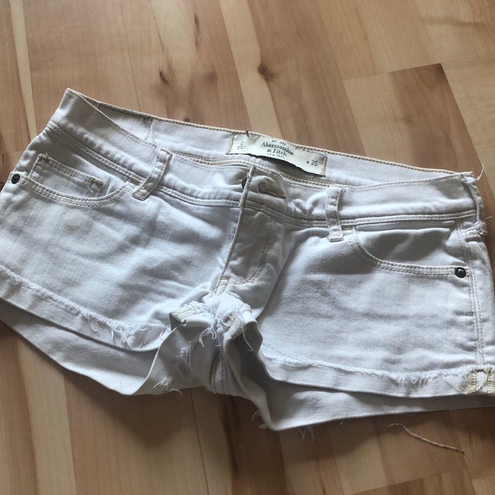 Abercrombie and fitch white jean shorts.